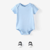 3 - Pack Baby Girl/Boy Dinosaur Print/Stripe/Solid Color Short - sleeve Rompers - MomYom PK