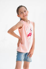 Lets go Firty Summer-Printed Sandos for Girls - Pink