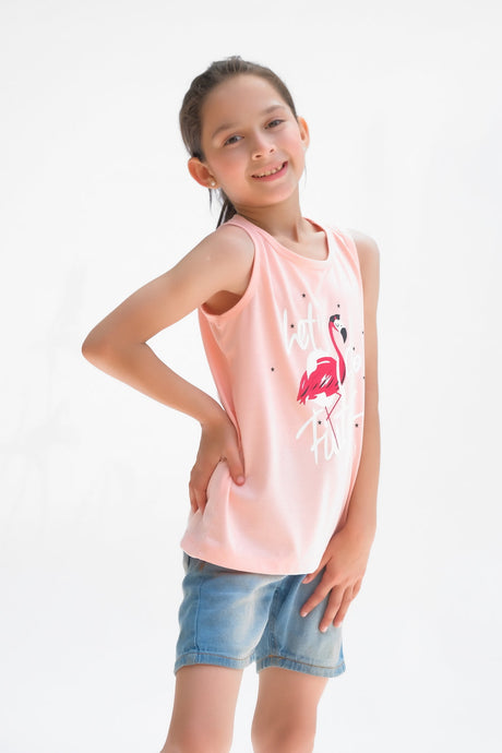Lets go Firty Summer-Printed Sandos for Girls - Pink