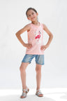 Lets go Firty Summer-Printed Sandos for Girls - Pink