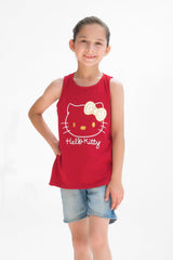 Hello Kitty Printed Sandos for Girls - Red
