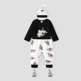 3pcs Baby Boy/Girl 95% Cotton Long - sleeve Koala Print Romper and Pants with Hat Set - MomYom PK