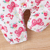 3PCS Baby Girls Sweet Butterfly Print Sleeve Jumpsuit/Coat /Headband - MomYom PK