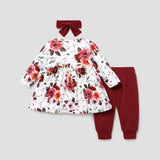 3pcs Floral Allover Long - sleeve Yellow Baby Set - MomYom PK