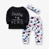 3pcs Letter and Geometric Print Baby Set - MomYom PK