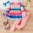 3pcs Toddler Girl's Rainbow Stripe Ruffle Edge Sleeve Shirt and Leggings Set with Headband - MomYom PK