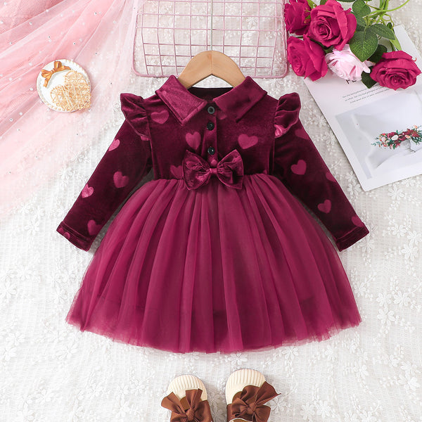 Velvet Mesh Party Dress