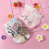 5 - pack Baby / Toddler Stripe Stars Cartoon Pattern Loose Mouth Socks - MomYom PK