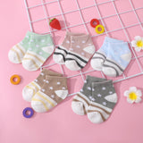 5 - pack Baby / Toddler Stripe Stars Cartoon Pattern Loose Mouth Socks - MomYom PK