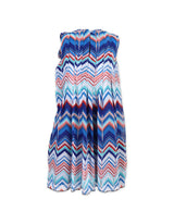 Frock pleated sleeves blue abstract toddler
