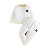 Cute Letter Print Boy's Long Sleeve Top & Sports Pants Set