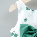 2pcs Cherry Print Bowknot Decor Sleeveless Baby Set - MomYom PK