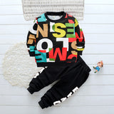 2 - piece Toddler Boy Letter Print Pullover and Pants Set - MomYom PK