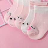 5 - pack Baby / Toddler Stripe Stars Cartoon Pattern Loose Mouth Socks - MomYom PK