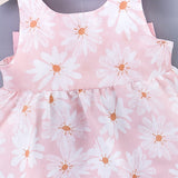 2pcs Baby Girl All Over Daisy Floral Print Bowknot Sleeveless Tank Dress with Hat Set - MomYom PK