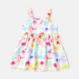 Baby Girl Geo Print Ruffle Trim Cami Dress