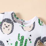 Naia™ Baby Boy/Girl Allover Hedgehog Print Short-sleeve Romper