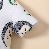 Naia™ Baby Boy/Girl Allover Hedgehog Print Short-sleeve Romper