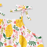 Baby Girl Allover Lemon Print Ruffled Hem Cami Dress