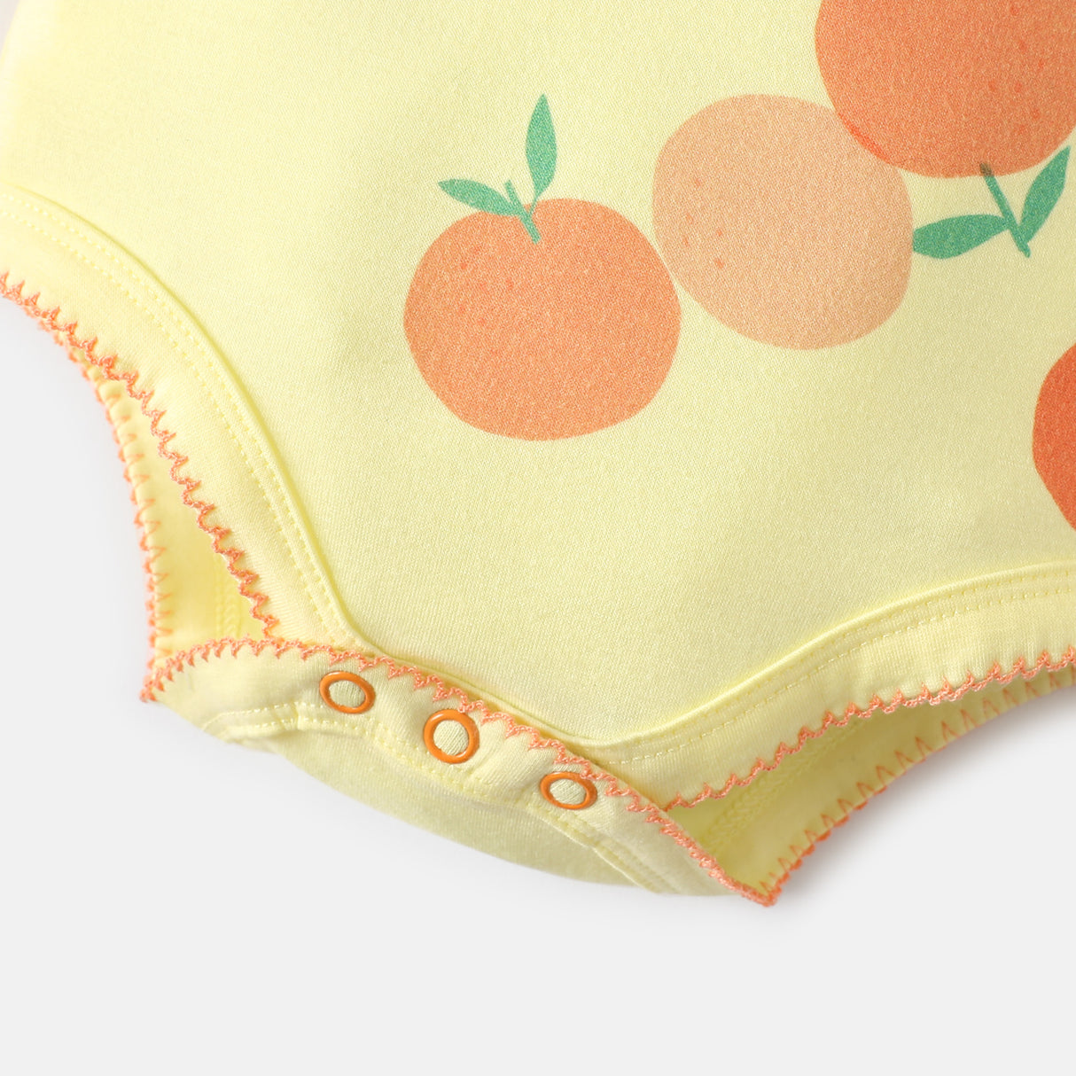 Baby Girl Orange Print Short-sleeve Bodysuit