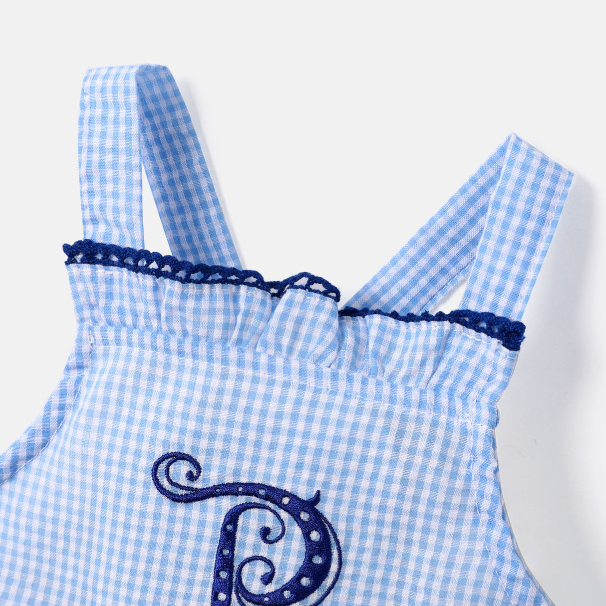 Baby Girl Ruffle Hem Plaid Cami Bodysuit