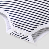 Baby Boy Letter/Stripe Print Short-sleeve Cotton Bodysuit