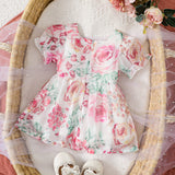 Baby Girls Sweet Big Flower Dress Set