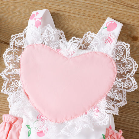 2pcs Baby Girl Heart Embroidered Tank Bodysuit and Headband Set