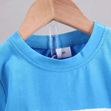 2pcs Toddler Boy Lion Embroidered Short-sleeve Tee and Denim Shorts Set