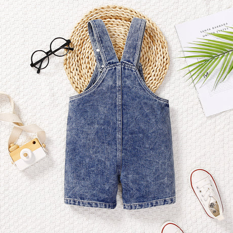 Baby Boy/Girl Rainbow Pattern Pockets Buttons Strappy Overalls