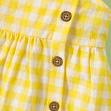 1pc Baby Girl Plaid&Lemon&Fruit Sweet Dress - MomYom PK