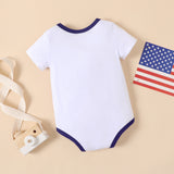 Independence Day Baby Girl/Boy Anchor & Letter Print Short-sleeve Bodysuit