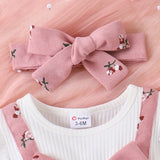 2pcs Baby Girl Floral Print Combo Dress with Headband Set - MomYom PK