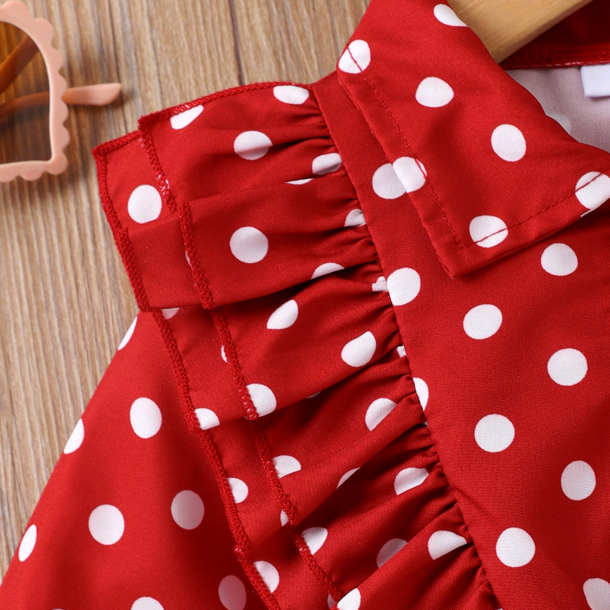 Toddler Girl Sweet Polka Dot Flutter Sleeve Dress