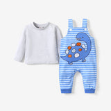 2pcs Baby Boy Dinosaur and Stripe Pattern Set