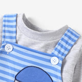 2pcs Baby Boy Dinosaur and Stripe Pattern Set