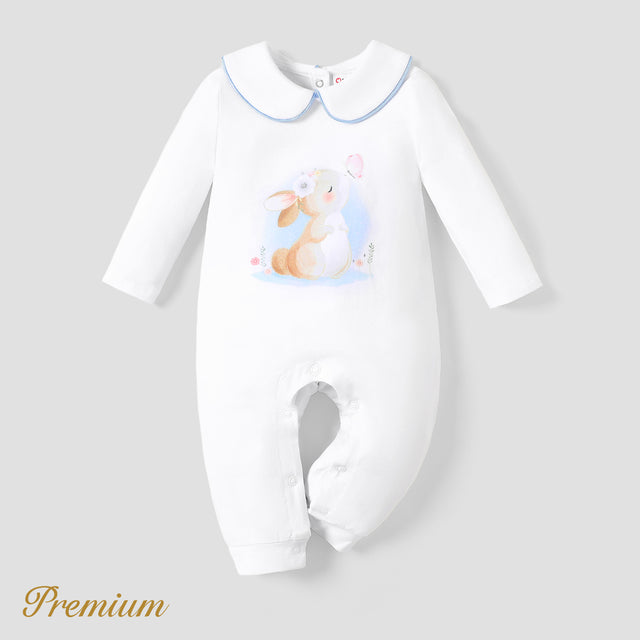 Baby Girl Childlike Rabbit Pattern Jumpsuit