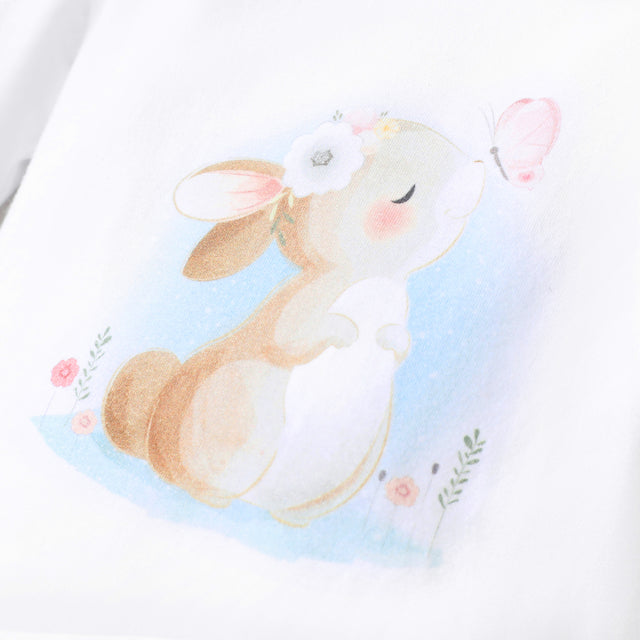 Baby Girl Childlike Rabbit Pattern Jumpsuit