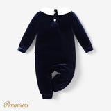 Baby Boy Elegant Lapel Solid Color Jumpsuit