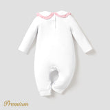 Baby Girl Elegant Cotton Solid Color Jumpsuit with Lapel