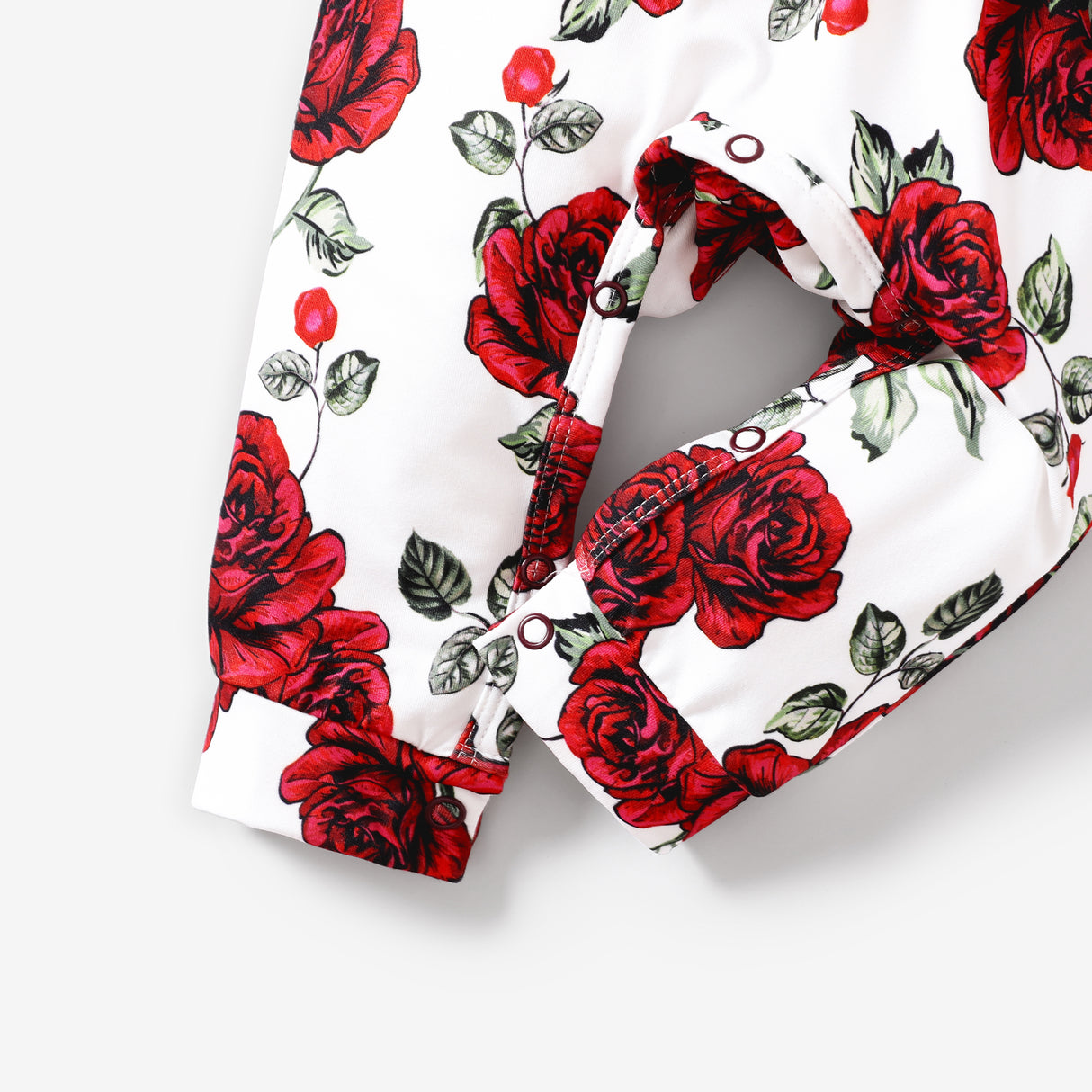 Baby Girl Sweet Big Flower Print Long Sleeve Jumpsuit