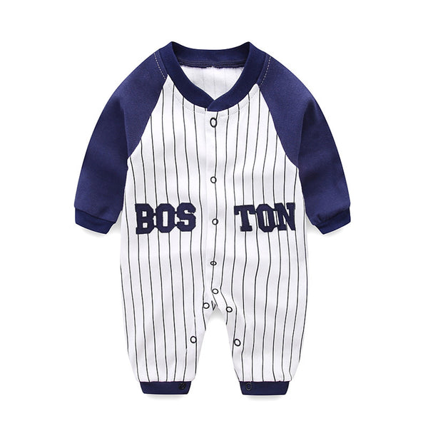 Baby Baseball Suit Spring Summer Autumn Pure Cotton Male Long Sleeved Jumpsuit