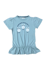 Mango Light Blue Frock Top