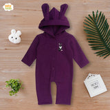 Fleece Bunny Full Sleeves Baby Jumpsuit with Snap Button