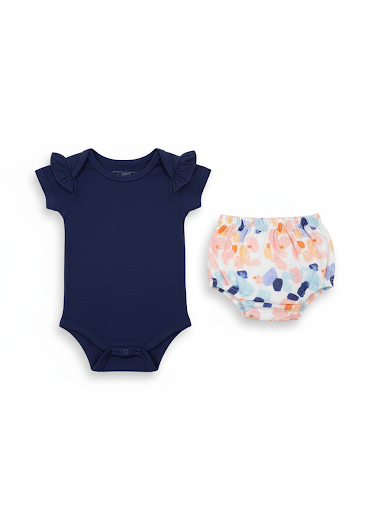 Bodysuit 2 Pc Set Navy Infant