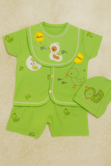 Baby Duck Print 3-Piece Outfit Set (Top, Shorts & Cap)