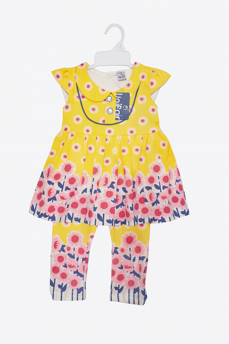 Baby Girl Floral Dress with Leggings – 2 Piece Outfit