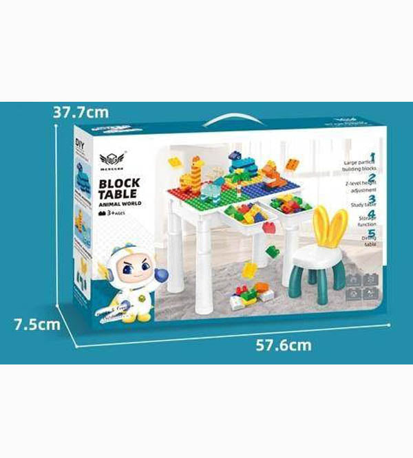 Animal Blocks World: 102 Pcs Multifunctional Learning & Building Table (MG1056)