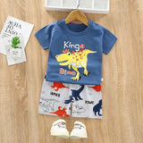 Summer Set - Blue tee with Dino shorts