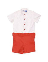 Bodysuit Fancy With Pleats Rust Infant